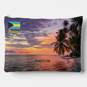 Custom Name Bahamas Sunset Accessory Pouch