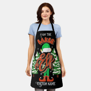 Custom name Baker elf personalised Apron