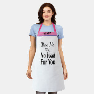 Custom Name Baker's Kiss the Chef Funny Kiss Me Apron