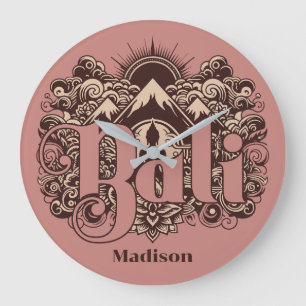 Custom Name Bali Large Clock