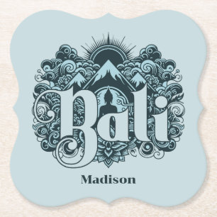 Custom Name Bali Paper Coaster
