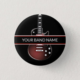 Custom Name Band Guitar Pin Rock Music Button