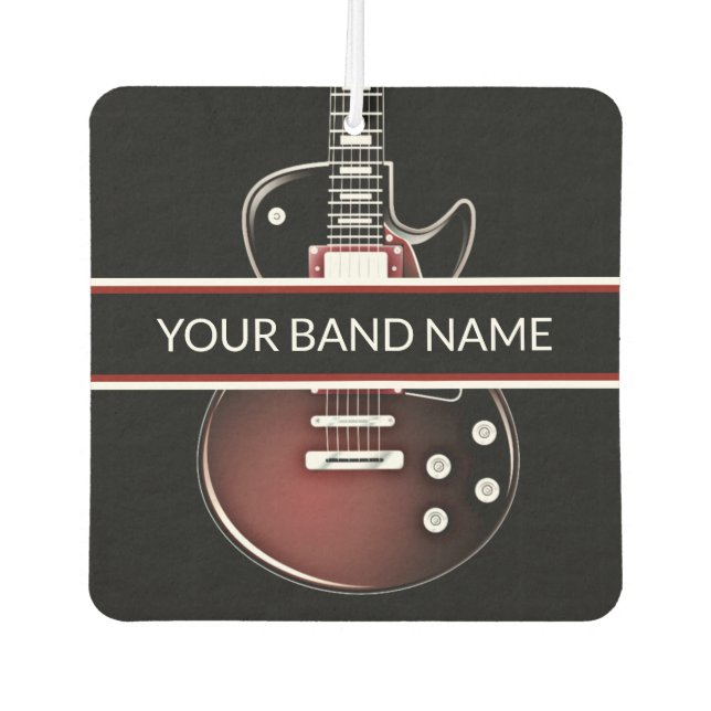 Custom Name Band Merch Guitar Rock and Roll Music Car Air Freshener (Front)