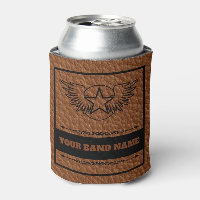 Custom Name Band Merch Rock Country Western Music Can Cooler (Can Front)