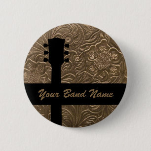 Custom Name Band Merch Rock Guitar Music Pin