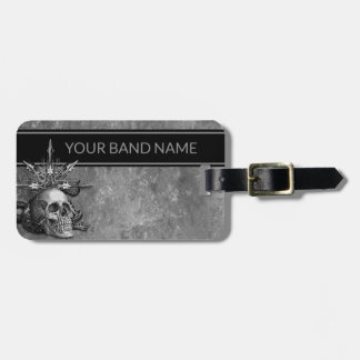 Custom Name Band Merch Rock & Roll Metal Skull Lug Luggage Tag