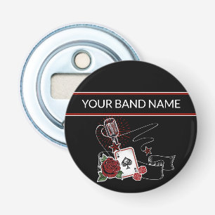 Custom Name Band Merch Rockabilly Rock Music Bottle Opener