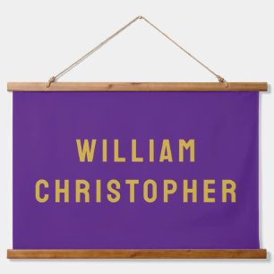 Custom Name Banner Personalised Nursery Purple Hanging Tapestry
