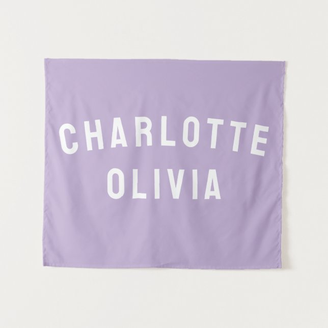 Custom Name Banner Personalised Nursery Wall Art Tapestry (Front (Horizontal))