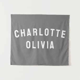 Custom Name Banner Personalised Nursery Wall Art Tapestry