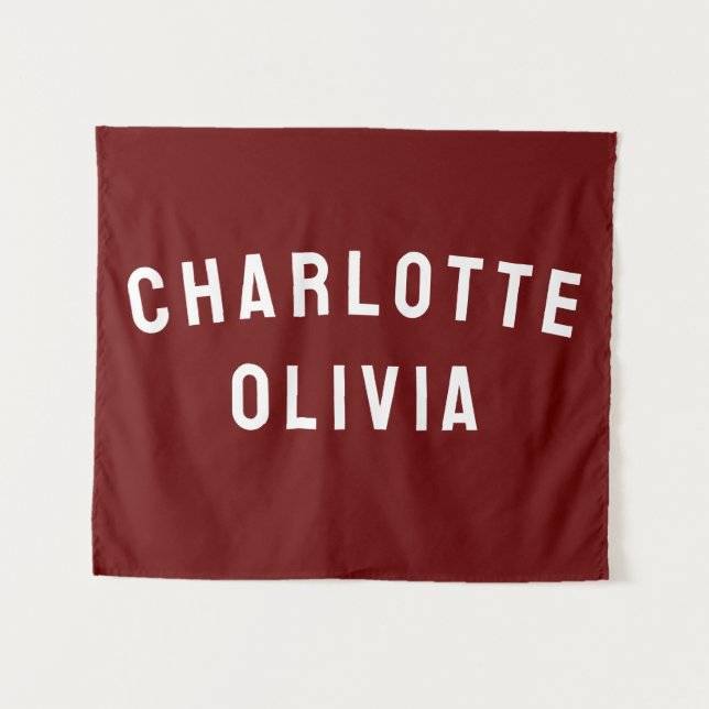 Custom Name Banner Personalised Nursery Wall Art Tapestry (Front (Horizontal))