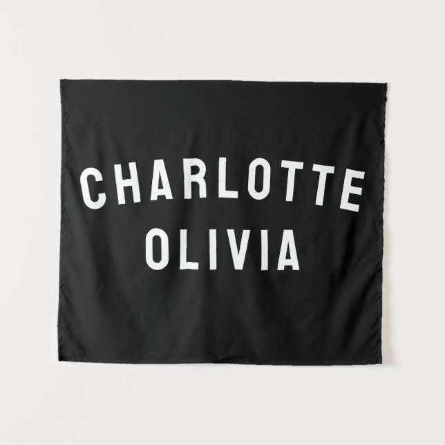Custom Name Banner Personalised Nursery Wall Art Tapestry (Front (Horizontal))
