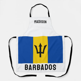 Custom Name Barbados Flag Apron