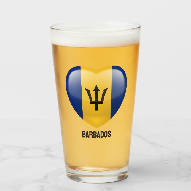 Custom Name Barbados Love Glass (Front Filled)