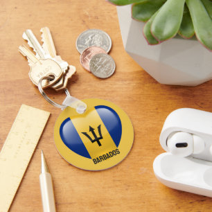 Custom Name Barbados Love Key Ring