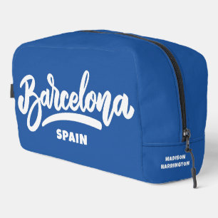 Custom Name Barcelona Spain Dopp Kit