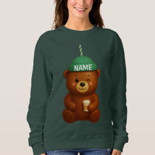 Custom Name Barista Bear Coffee – Personalised Sweatshirt