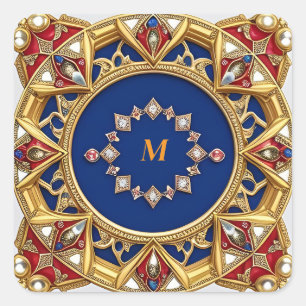 ✨ Custom Name Baroque Ornate Vintage Luxury Gift Square Sticker