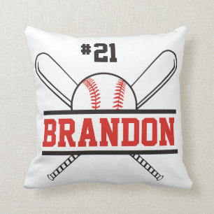 Custom Name Baseball Bats Throw Pillow