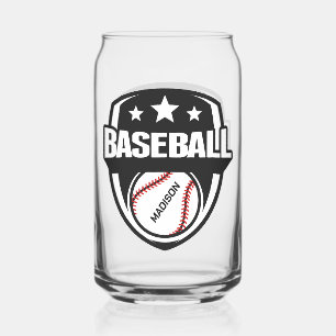 Custom Name Baseball Can Glass