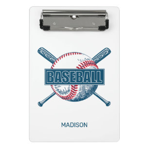 Custom Name Baseball Mini Clipboard