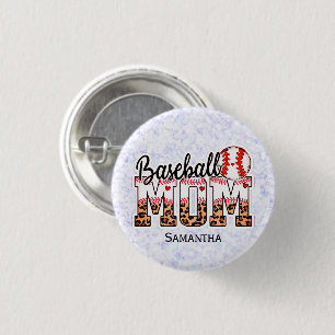 Custom Name Baseball Mom   Mother's Day 3 Cm Round Badge