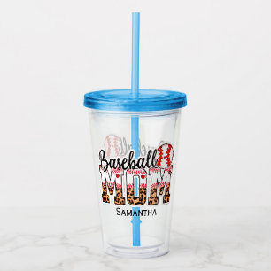 Custom Name Baseball Mum   Mother's Day Acrylic Tumbler