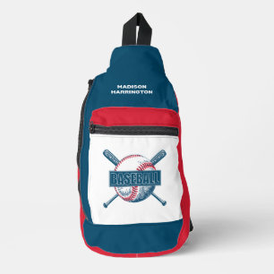 Custom Name Baseball Sling Bag