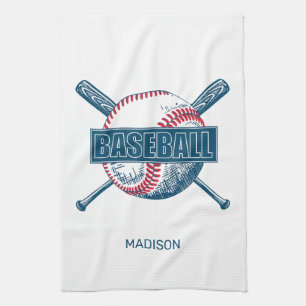 Custom Name Baseball Tea Towel