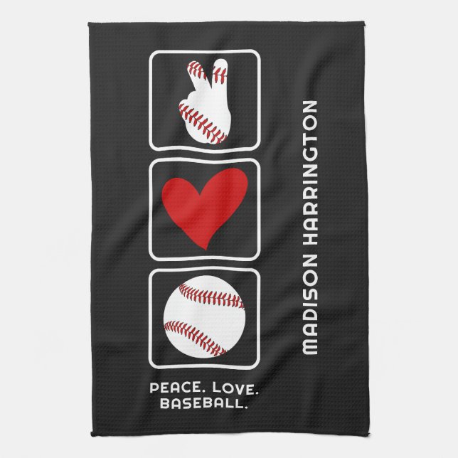 Custom Name Baseball Tea Towel (Vertical)