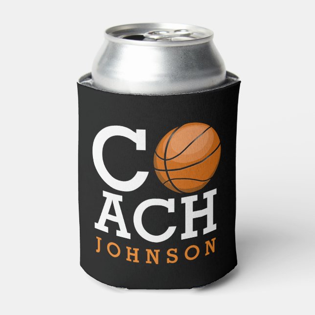 Custom Name Basketball Coach Can Cooler (Can Front)