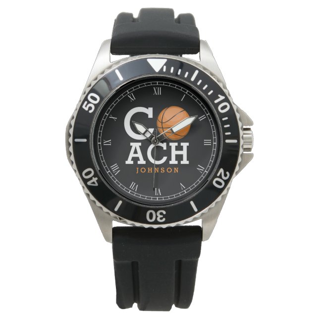 Custom Name Basketball Coach Watch (Front)