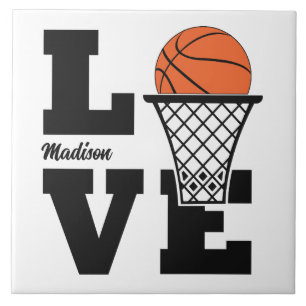 Custom Name Basketball Love Tile