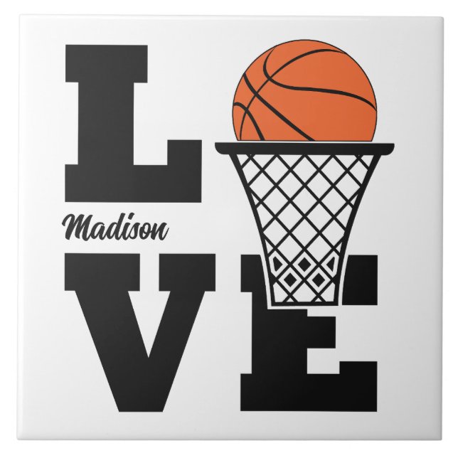 Custom Name Basketball Love Tile (Front)