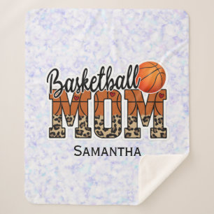 Custom Name Basketball Mom Mother's Day Sherpa Blanket