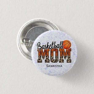 Custom Name Basketball Mum   Mother's Day 3 Cm Round Badge