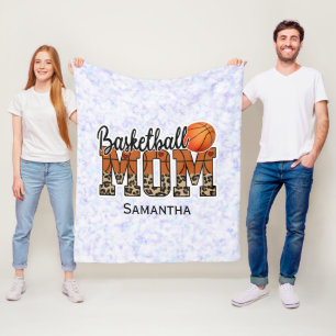 Custom Name Basketball Mum Mother's Day Fleece Blanket