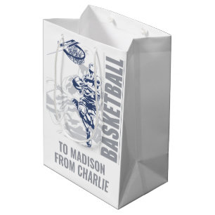 Custom Name Basketball Player Medium Gift Bag