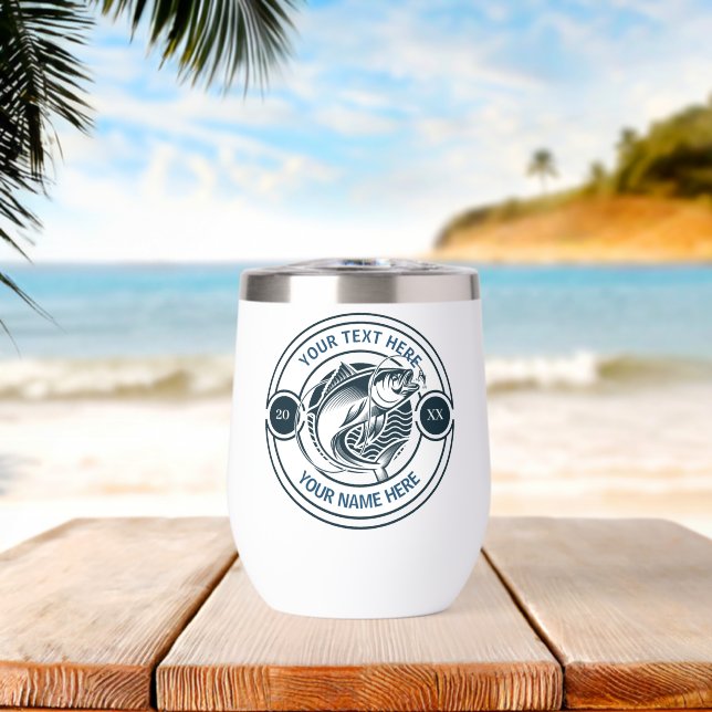 Custom Name Bass Fisherman Father's Day (Beach (Rotated))