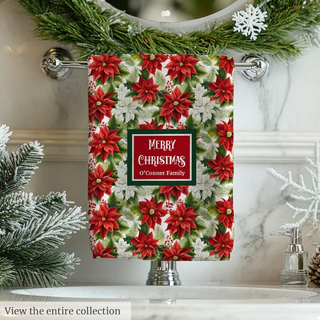 Custom Name Bath Towels Traditional Holiday Gift (Custom Name Bath Towels Traditional Holiday Gift)