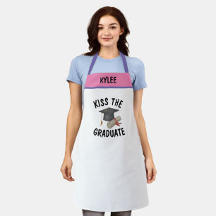 Custom Name BBQ Kiss the Graduate Humour Funny Che Apron