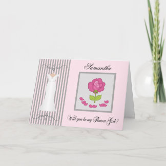 Custom Name - Be My Flower Girl Request Card