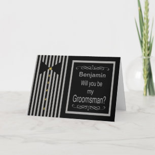 Custom Name - Be My Groomsman Request Card