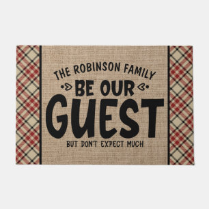 Custom NAME Be Our Guest Don't Expect Much Funny Doormat