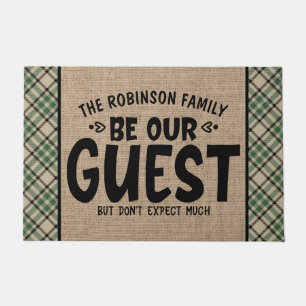 Custom NAME Be Our Guest Don't Expect Much Funny Doormat