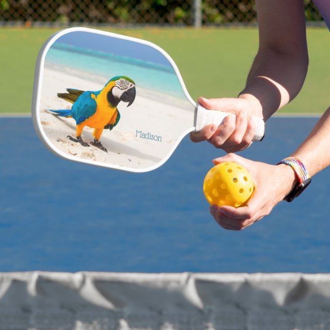 Custom name Beach Parrot Pickleball Paddle (Insitu)