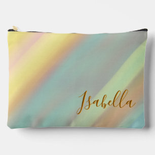 Custom Name Beach Seashell Pattern Large Accessory Pouch