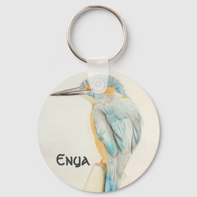 Custom Name Beautiful Bird  Key Ring (Front)