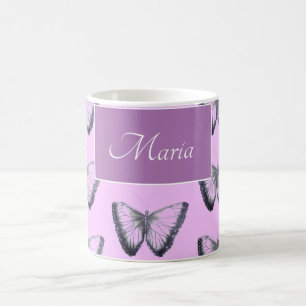 Custom Name Beautiful Butterfly Coffee Mug