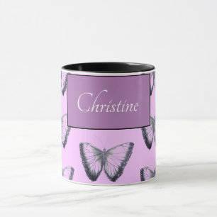 Custom Name Beautiful Butterfly Mug